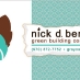 Nick Benson Green Business Card